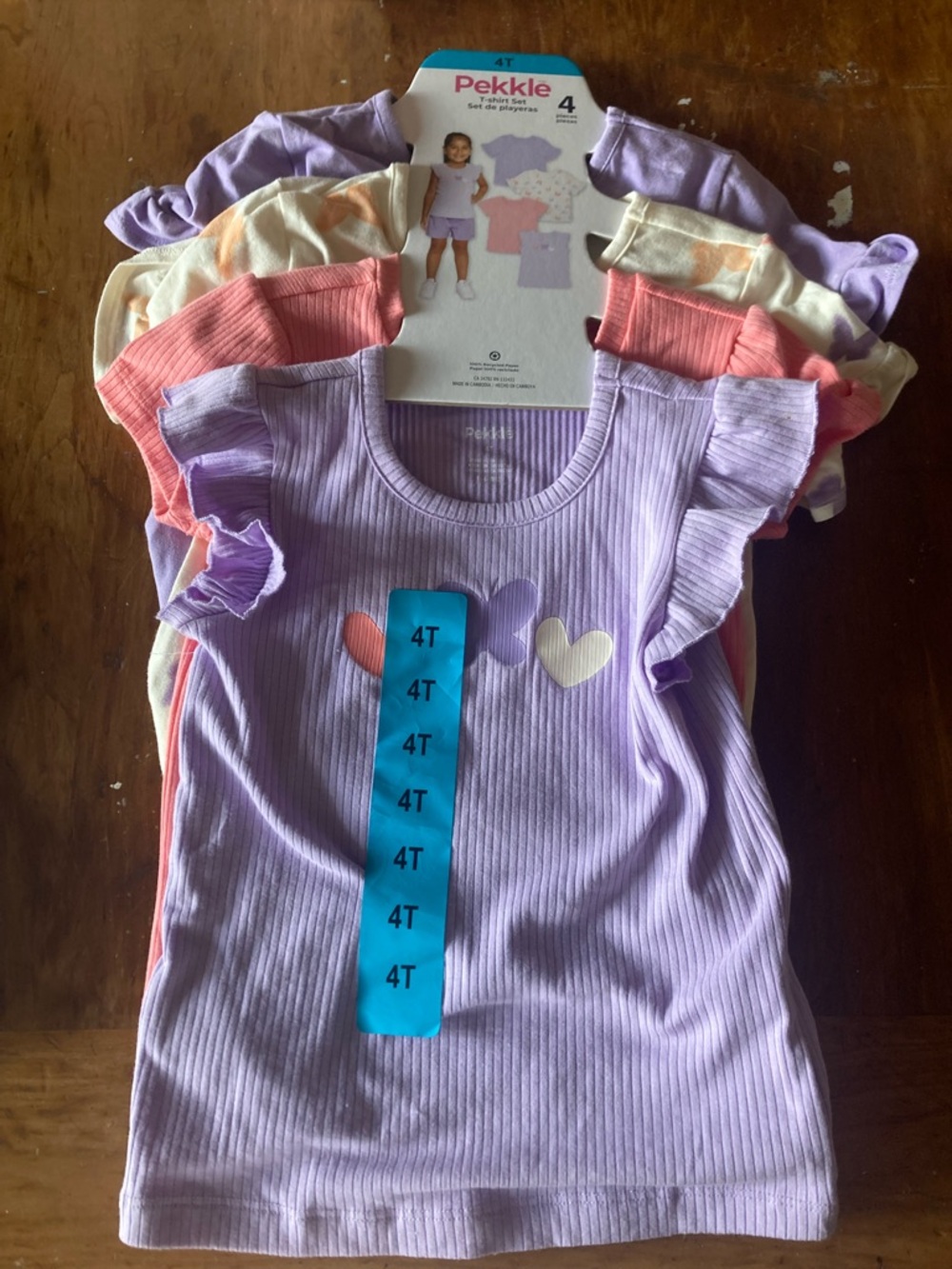 NWT Pekkle Girls' Lavender, Pink, Printed Cream Butterflies Ruffle Tank Tops-